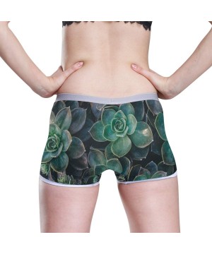 Panties Boyshort Panties Women's St Patrick's Day Shamrock Soft Underwear Briefs - Succulent Plants Floral - CA18SXII5CE