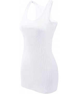 Camisoles & Tanks Women's Basic Cotton Camisole Shelf Bra Layering Cami Tank Tops - White/Racerback - C618H25E4HL