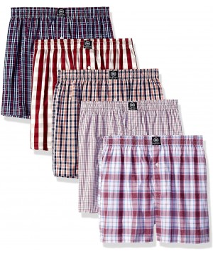 Boxers Men's 5 - Pack Cotton Checks Multicolor Boxer Shorts S Multi - Multi - CH18EUCCUCH