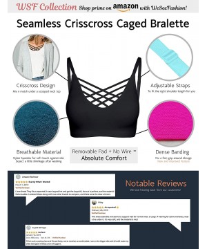 Bras Crisscross Seamless Padded Bralette - Caged Cami Top with Removable Pads Regular to Plus Size - 009_sage - C518DKNIDUT