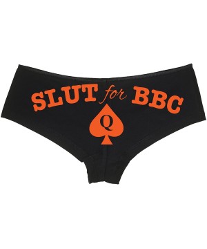 Panties Slut for BBC - Queen of Spades Boy Short Panties - Love Big Black Cock Boyshort Underwear - Orange - CL187ECYRWL