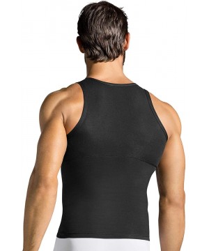 Shapewear Moderate Compression Shirt for Men - Slimming Tank top Undershirt - Black - CQ12I1EO3V5