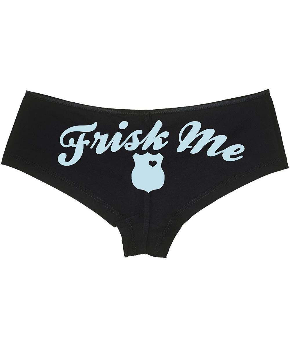 Panties Frisk Me boy Short Panties - Leo Police Wife Flirty Boyshort Underwear - Baby Pastel Blue - C0187024WHC