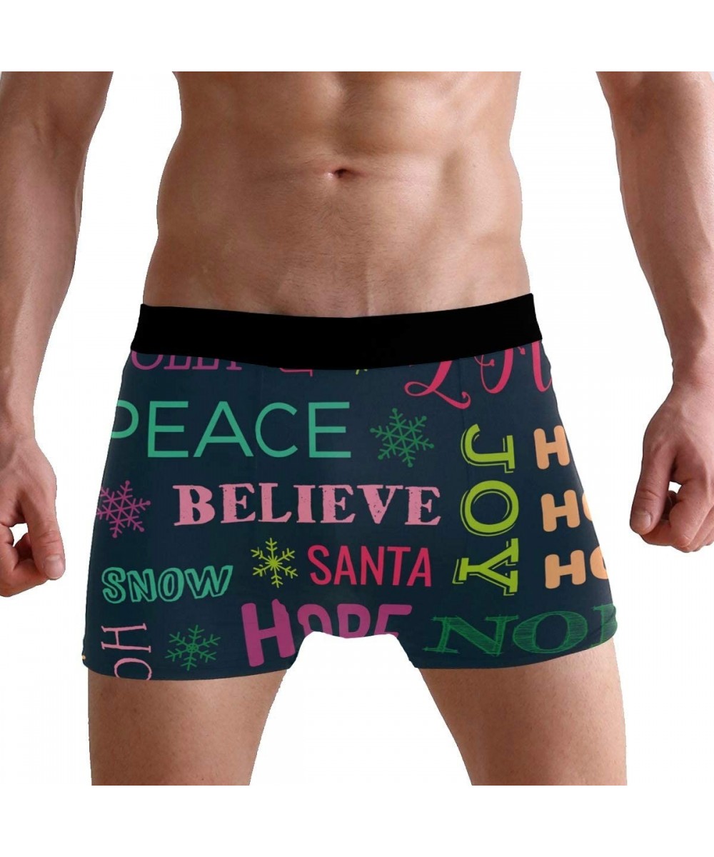 Boxer Briefs Mens Boxer Briefs Underwear Country Music Breathable Pouch Soft Underwear - Colorful Christmas and New Year Patt...