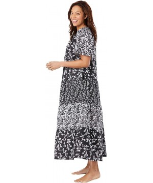 Nightgowns & Sleepshirts Women's Plus Size Tiered Print Lounger Nightgown - Evening Blue Paisley (0200) - CH1906XRDOD