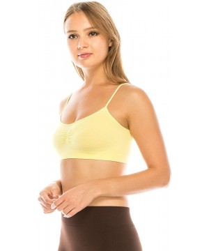 Camisoles & Tanks Bandeau Cami Top (Non-Padded) Made in USA - Banana (Ruching) - C012K7DCK9Z