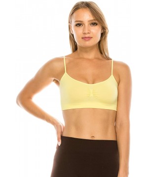 Camisoles & Tanks Bandeau Cami Top (Non-Padded) Made in USA - Banana (Ruching) - C012K7DCK9Z