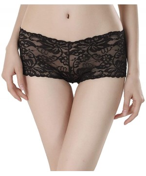 Panties Women's Lace Waist Boy Shorts Panties Pack of 6 - Pack of 6 - CM18RKYXMLY