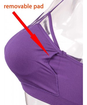 Bustiers & Corsets Womens Seamless Strappy Crisscross Padded Sports Bustier Bra Bralette - Purple-wa581 - C418H4LA5GK