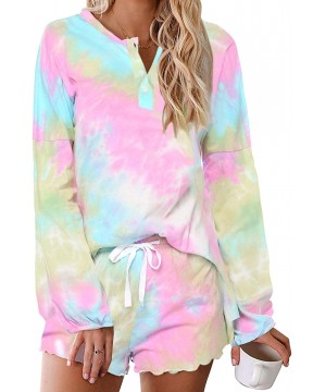 Sets Tie Dye Pajamas Set Womens Loungewear Sleepwear 2 Piece PJ Sets - Appealing Long Sleeve 2 - C319CGD0Z9C