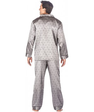 Sleep Sets Satin Pajamas for Men - Silky Pajama Set for Men - Charcoal Boat - C811FQR5HW5