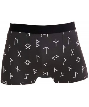 Boxer Briefs Mens Boxer Briefs Underwear Breathable Pouch Soft Underwear - Abstract Futhark Runes on Black Background - CQ18A...