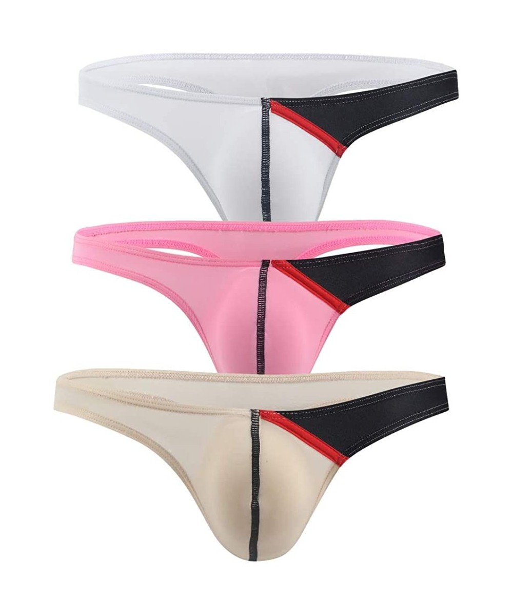 G-Strings & Thongs Men's U Convex Ice Silk Low-Rise Thong - W+p+k-3pack - CD1907YDMD0