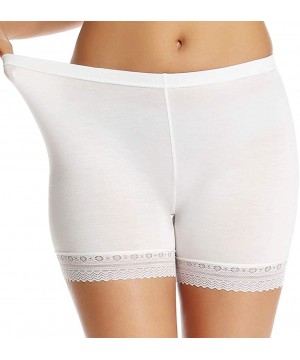 Panties Lace Cotton Underskirt Short Panties for Women Under Dresses Non Chafing High Waist Skimmies - White - CI18UG9CE09