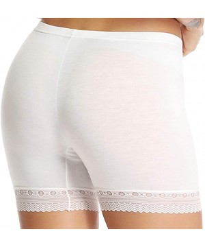 Panties Lace Cotton Underskirt Short Panties for Women Under Dresses Non Chafing High Waist Skimmies - White - CI18UG9CE09