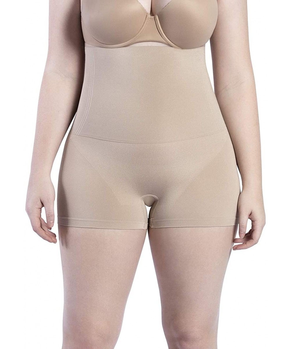 Shapewear Signature Control High Waisted Body Shaper Shorts - Nude - C0194QZO2EZ