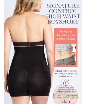 Shapewear Signature Control High Waisted Body Shaper Shorts - Nude - C0194QZO2EZ