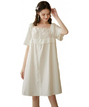 Nightgowns & Sleepshirts Women's Vintage Victorian Sleepwear Sleeveless/Short Sleeve Sheer Nightgown Pajamas Nightwear Lounge...