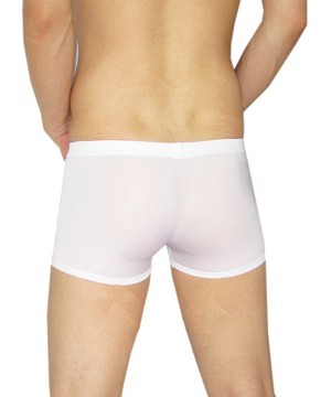 Boxer Briefs Men's Sexy See Through Ice Silk Seamless Boxer Briefs Underwear - White - CW18606IKDC