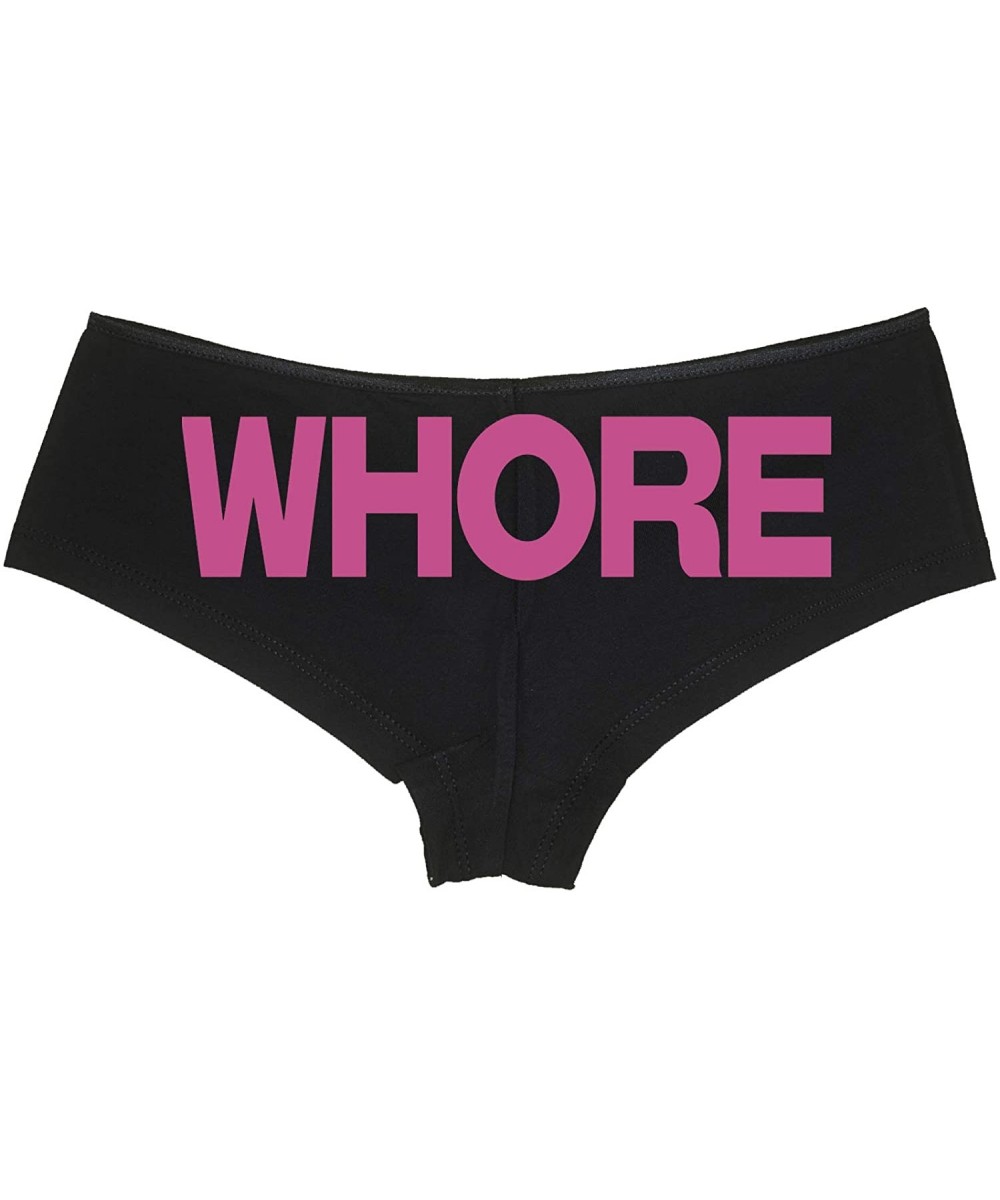 Panties Whore Black Boyshort Underwear Slut Panties BDSM Owned DDLG - Raspberry - CF18LQSL2Z8