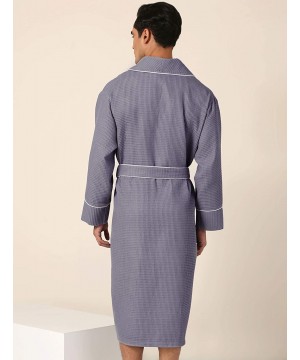 Robes Men's Waffle Robe with Piping - Lightweight Cotton- Full Length Robe- Ultra Soft Spa Sleepwear Bathrobe - Waffle Weave ...