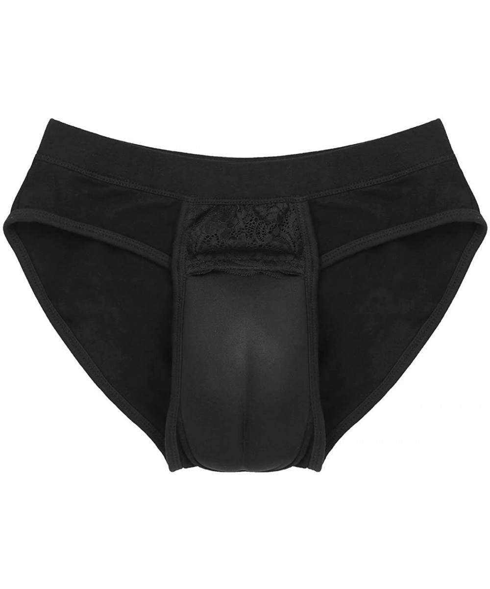 Briefs Men's Hiding Gaff Underwear Crossdress Panty Shaper Briefs Thong Lingerie - Black - CD18GR5U93Z