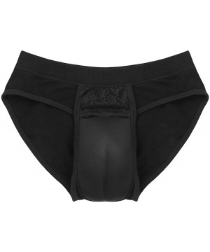 Briefs Men's Hiding Gaff Underwear Crossdress Panty Shaper Briefs Thong Lingerie - Black - CD18GR5U93Z