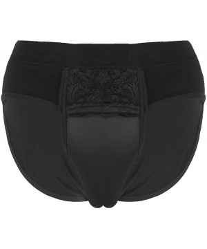 Briefs Men's Hiding Gaff Underwear Crossdress Panty Shaper Briefs Thong Lingerie - Black - CD18GR5U93Z