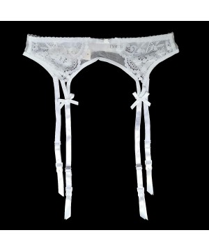 Garters & Garter Belts Women's Black Metal Clips Sexy Garter Belts for Stockings S512 - White - CI18SHR04XT