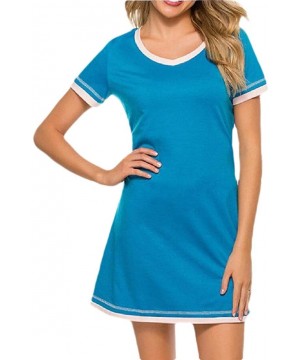 Nightgowns & Sleepshirts Women's Sleepwear Casual Nightgowns Short Sleeve V Neck Sleepshirt - 2 - CA19DHS3ML9