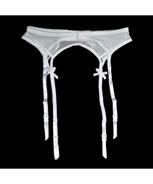 Garters & Garter Belts Women's Black Metal Clips Sexy Garter Belts for Stockings S512 - White - CI18SHR04XT