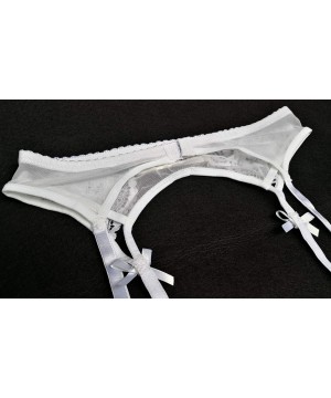 Garters & Garter Belts Women's Black Metal Clips Sexy Garter Belts for Stockings S512 - White - CI18SHR04XT