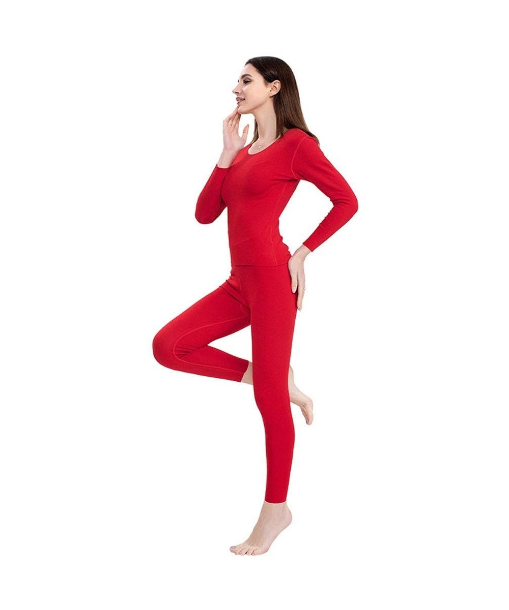 Thermal Underwear Womens Thermal Underwear Set Long Johns with Double-Sided Fleece- Ultra Soft Top & Bottom Base Layer for Sk...