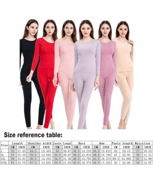 Thermal Underwear Womens Thermal Underwear Set Long Johns with Double-Sided Fleece- Ultra Soft Top & Bottom Base Layer for Sk...