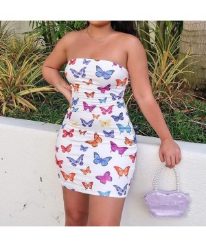 Thermal Underwear Fashion Women Lady Off Shoulder Backless Summer Dress Slim Mini Sundress - White - CV1992YDU9H