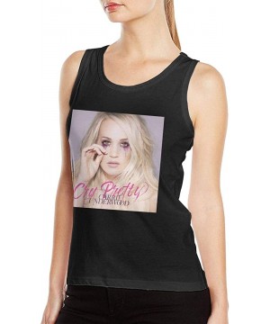 Camisoles & Tanks Carrie Underwood Cry Pretty Woman's Sexy Undershirts Sports Vest T-Shirt Black - Black - C719DUD43IG