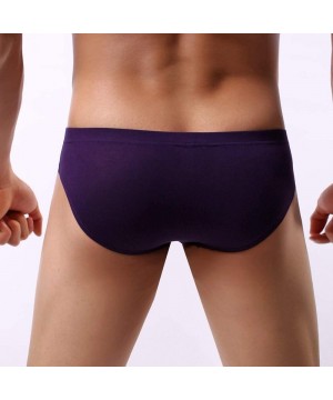 Briefs Men's Underwear- Mens Low Waist Boxers Briefs Men Underpants Soft Shorts - Purple-c - C7192UELZSS