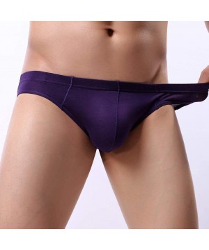 Briefs Men's Underwear- Mens Low Waist Boxers Briefs Men Underpants Soft Shorts - Purple-c - C7192UELZSS