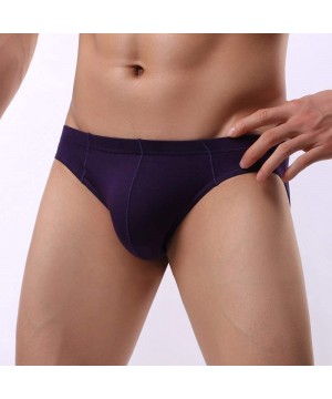 Briefs Men's Underwear- Mens Low Waist Boxers Briefs Men Underpants Soft Shorts - Purple-c - C7192UELZSS