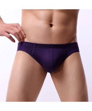 Briefs Men's Underwear- Mens Low Waist Boxers Briefs Men Underpants Soft Shorts - Purple-c - C7192UELZSS