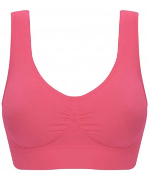 Bustiers & Corsets 3PC Women Pure Color Plus Size Sports Bra Vest Full Cup Lingerie Workout Fitness Yoga Underwear - Hot Pink...