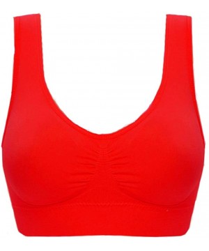 Bustiers & Corsets 3PC Women Pure Color Plus Size Sports Bra Vest Full Cup Lingerie Workout Fitness Yoga Underwear - Hot Pink...