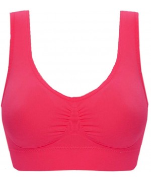 Bustiers & Corsets 3PC Women Pure Color Plus Size Sports Bra Vest Full Cup Lingerie Workout Fitness Yoga Underwear - Hot Pink...