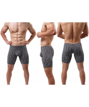 Boxer Briefs Men's No Ride Up Boxer Briefs Long Leg Underwear Low Rise Trunks with Pouch - 6 Pack Mixed Color - CL18DCR9687