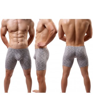 Boxer Briefs Men's No Ride Up Boxer Briefs Long Leg Underwear Low Rise Trunks with Pouch - 6 Pack Mixed Color - CL18DCR9687