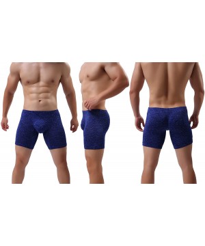 Boxer Briefs Men's No Ride Up Boxer Briefs Long Leg Underwear Low Rise Trunks with Pouch - 6 Pack Mixed Color - CL18DCR9687