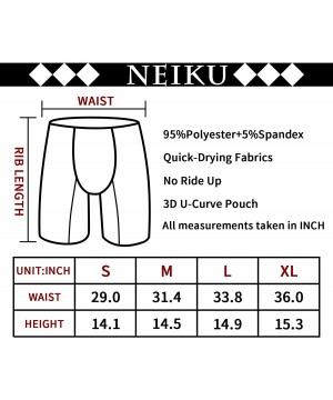 Boxer Briefs Men's No Ride Up Boxer Briefs Long Leg Underwear Low Rise Trunks with Pouch - 6 Pack Mixed Color - CL18DCR9687