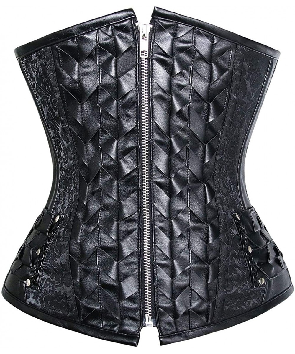 Bustiers & Corsets Women's&Ladies Fashion Steampunk Weave Steel Bone Overbust Artificial Leather Underbust Corset - CS18KKSIYGH