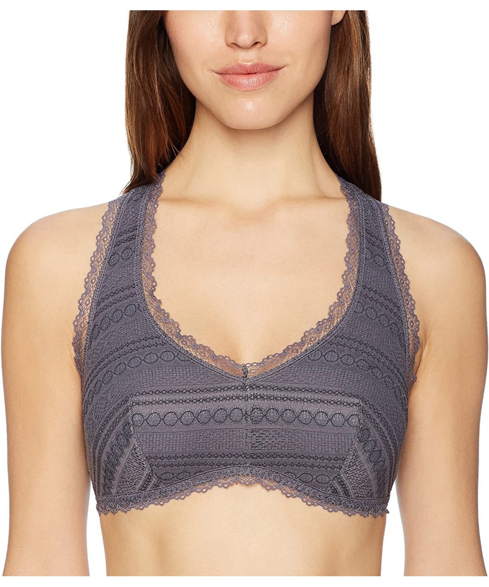 Bras Women's Pullover Key Hole Racerback Bralette (for A-C cups) - Dark Grey - CM18720M997