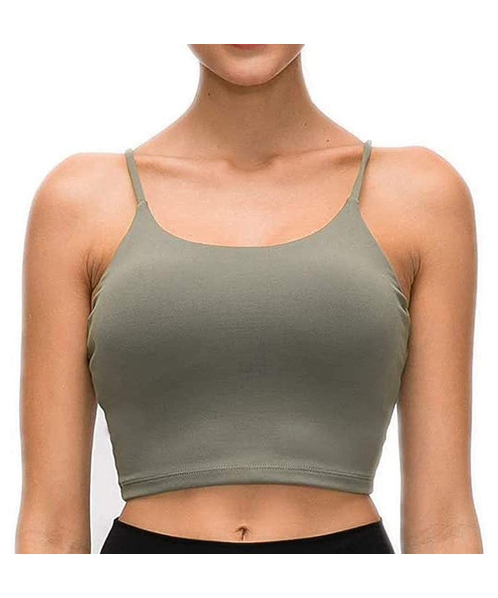 Accessories Women Padded Sports Bra Tank Top Longline Workout Yoga Camisole Crop Tops Cami Running Shock Absorbing Fitness Br...